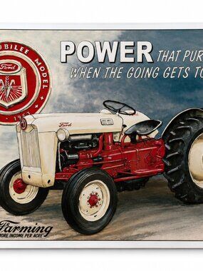 Golden ford jubilee Tractor New metal Tin Sign – Vintage Farm Garage Decor